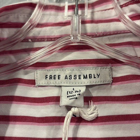 Red and White Striped Shirt with Floral Details - Picture 5 of 5